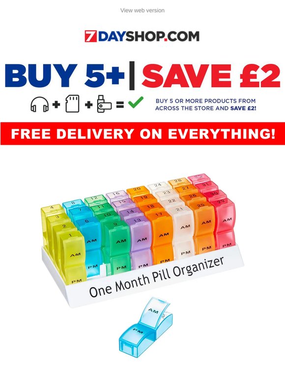 One Month Pill Organiser - £9.99 delivered