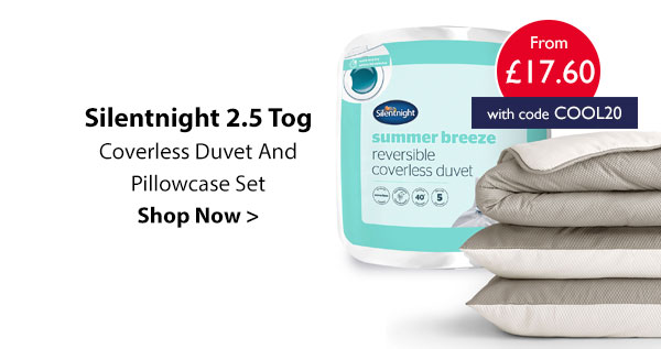 Silentnight Cream and Taupe 2.5 Tog Coverless Duvet And Pillowcase Set