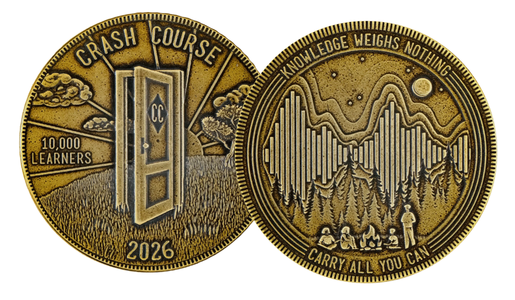 Brass Crash Course 2026 Learner coin front and back