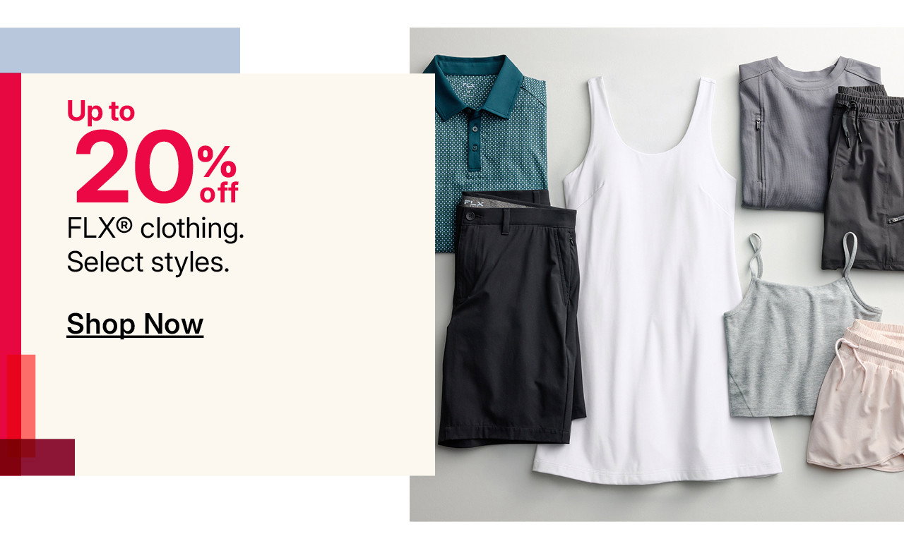up to 20% off flx clothing