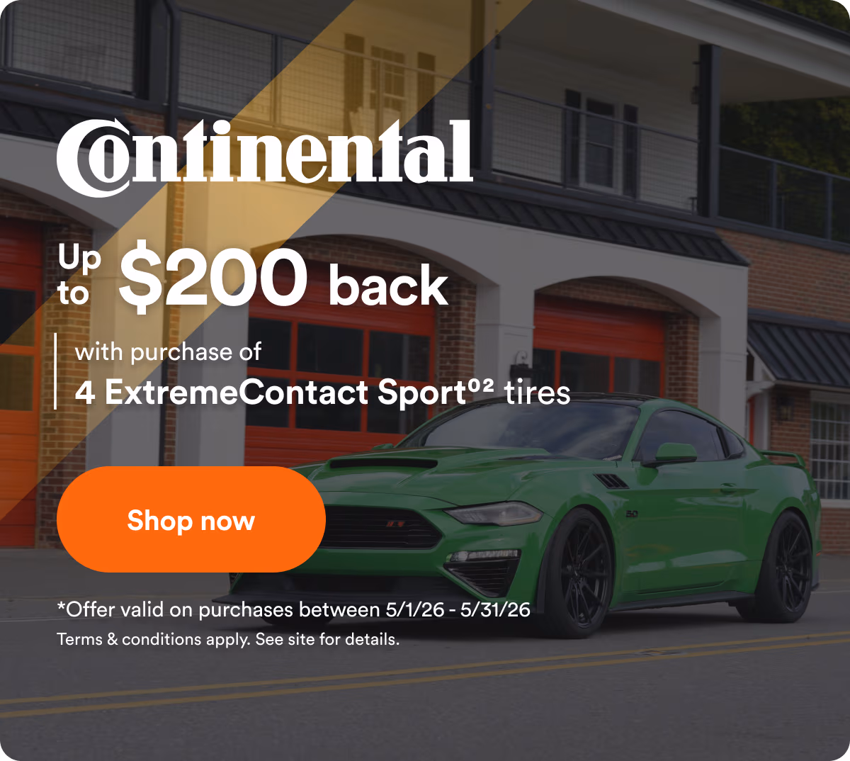 Continental: Up to $200 back with purchase of 4 ExtremeContact Sport tires