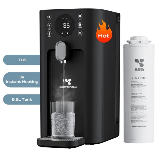 Ciarra x Susgreenable Desktop 5-in-1 RO Hot Water Dispenser – Hard Water Friendly with Built-in Filter & 3s Instant Heating (4.2L) SGIWDR03-B