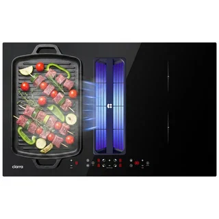 CIARRA ONE World’s First 830mm Induction Hob with Integrated Extractor – Built-in Plasma⁺ Extractor Hob, World’s Best Performance CBBEH834BBF-OW