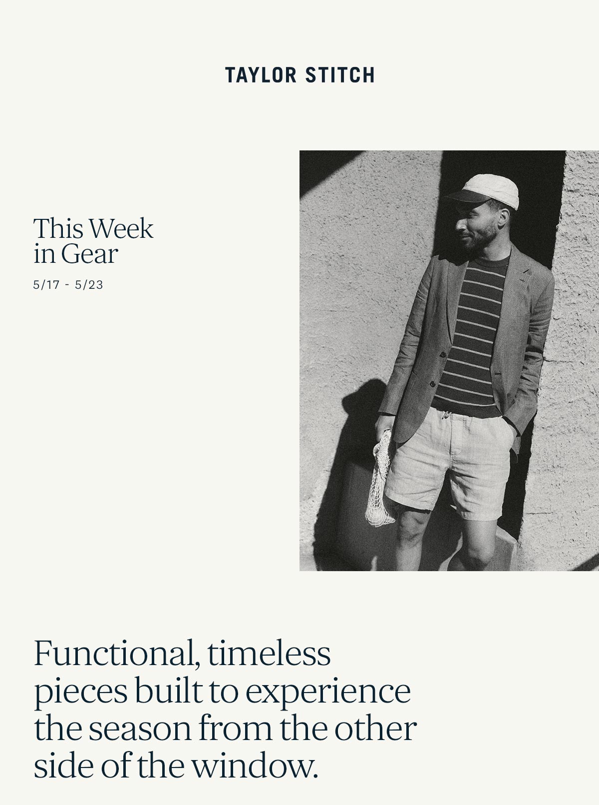 This Week in Gear. Functional, timeless pieces built to experience the season from the other side of the window. 