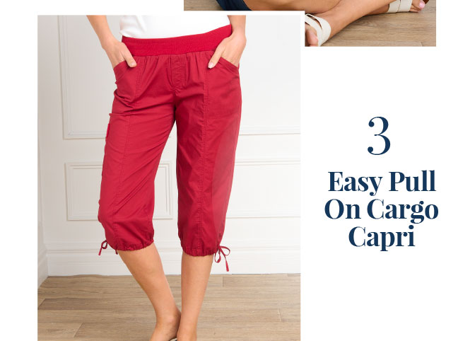 #3) Easy Pull On Cargo Capri