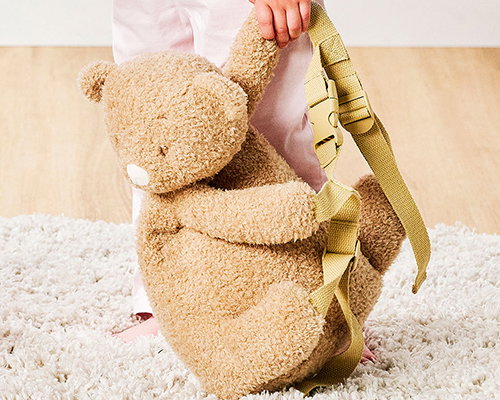 Teddy Sac à dos ours peluche doux Beige 30 cm de Nattou
