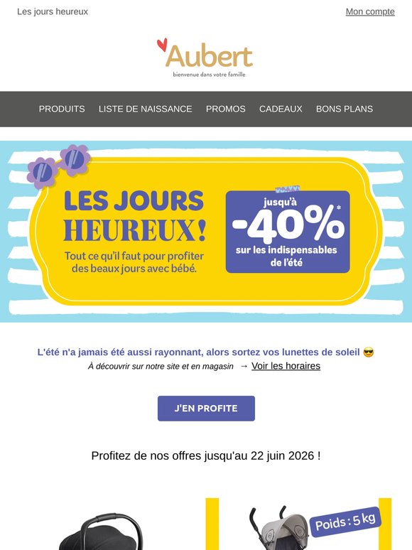 🌞 Les jours heureux : jusqu'à -40%