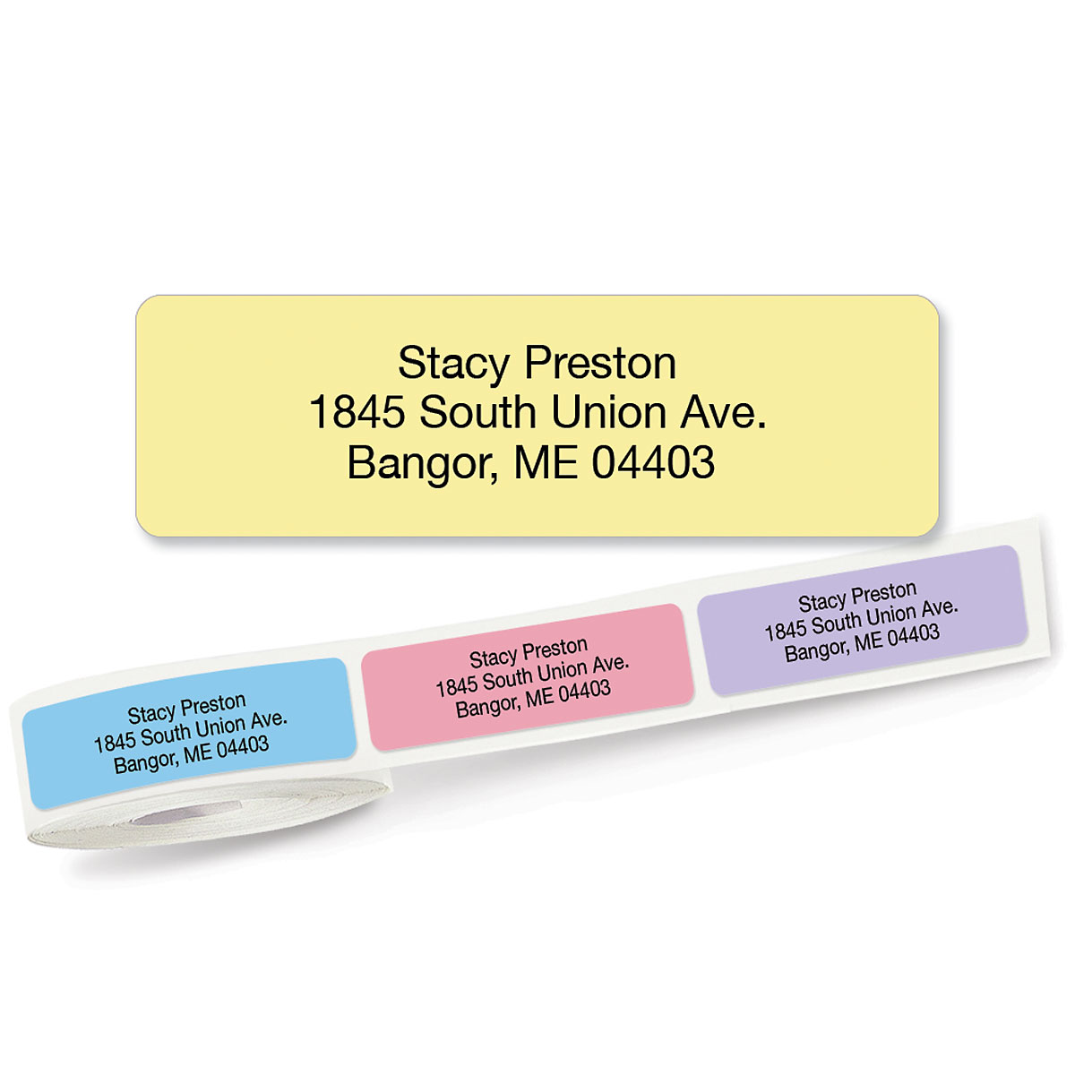 Image of Pastel Rainbow Standard Rolled Return Address Labels