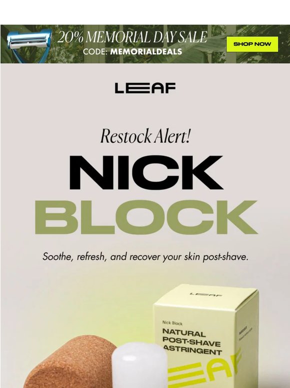 🚨 Restock Alert: Nick Block