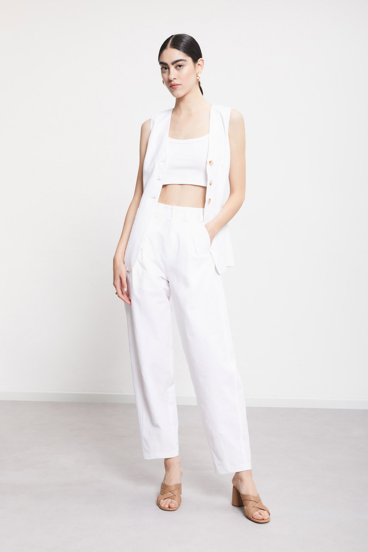 Pantalone palazzo in lino