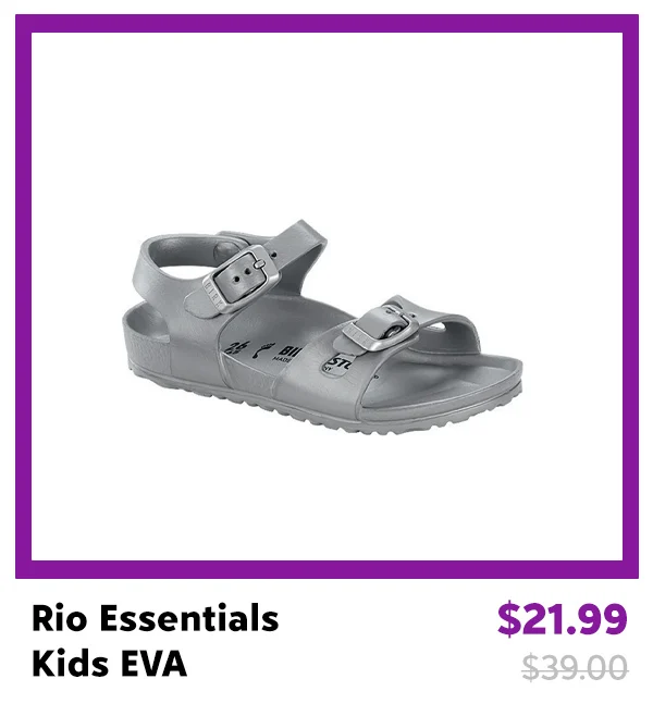 Birkenstock Rio Essentials Kids EVA Metallic Silver