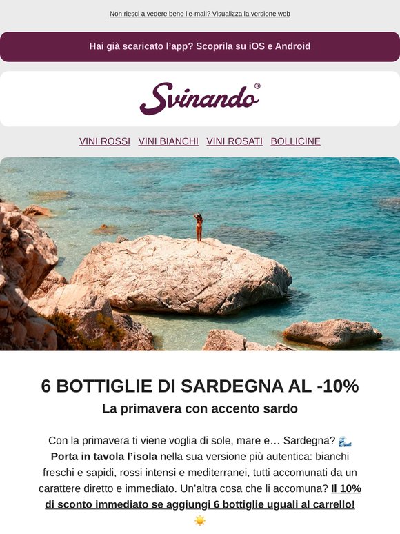6 bottiglie di pura Sardegna al -10% 🌿