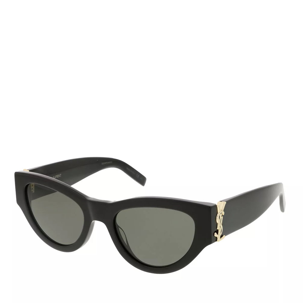 Saint Laurent YSL cat-eye oversized acetate sunglasses Black-Black-Grey