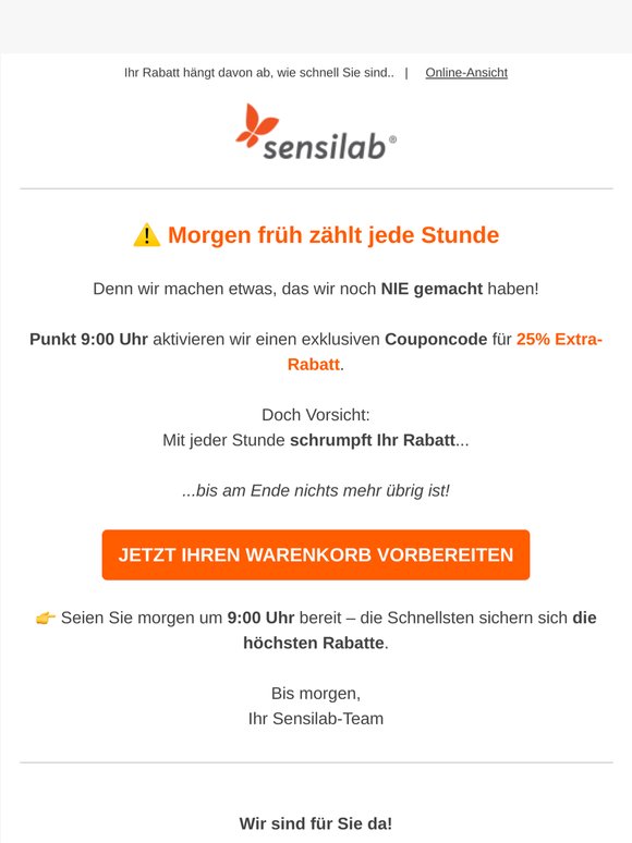 ⚠️ Morgen um 9 Uhr: Seien Sie bereit