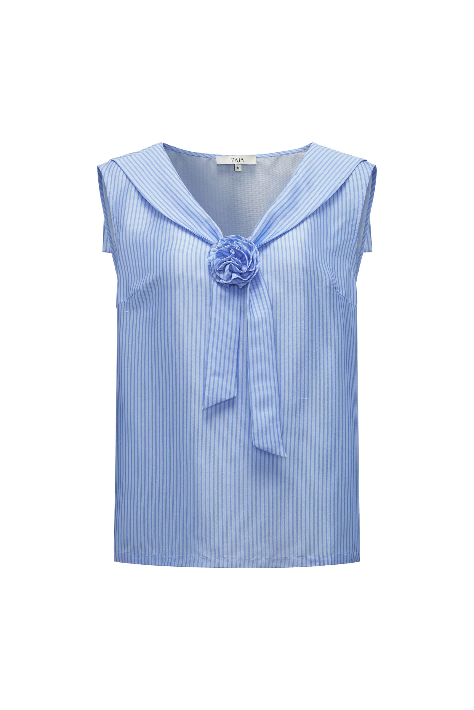 PAJA Out After Brunch Mulberry Silk Sailor Collar Sleeveless Top