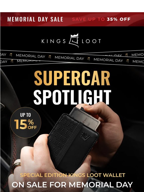 Supercar Wallets - on sale for Memorial Day