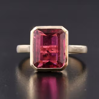 14K 4.74 CT Rubellite Solitaire Ring
