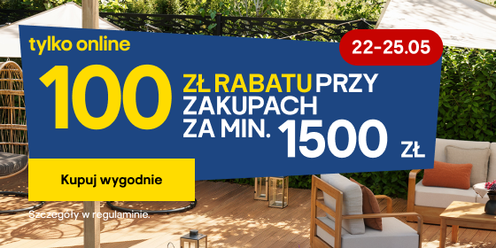 Rabat 100 zł za min. 1500 zł