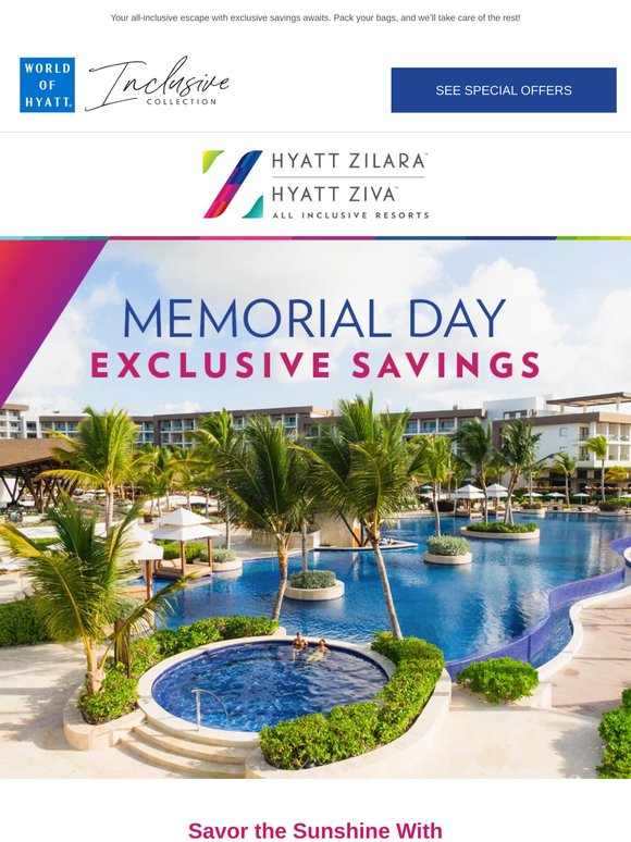 Hyatt Zilara and Hyatt Ziva Memorial Day Price Drops