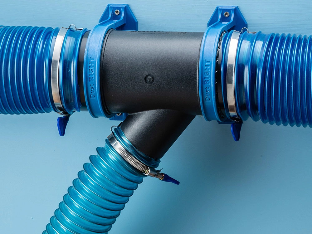 Hanging dust collection hoses