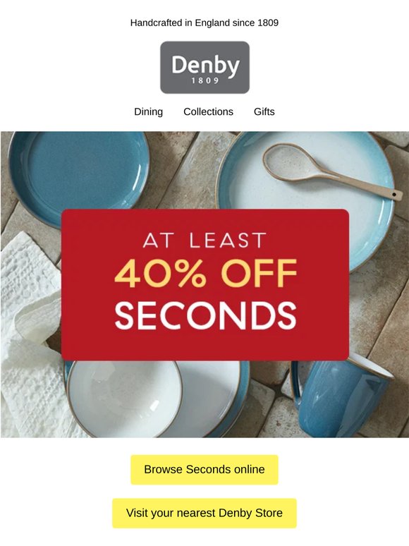 At least 40% off seconds