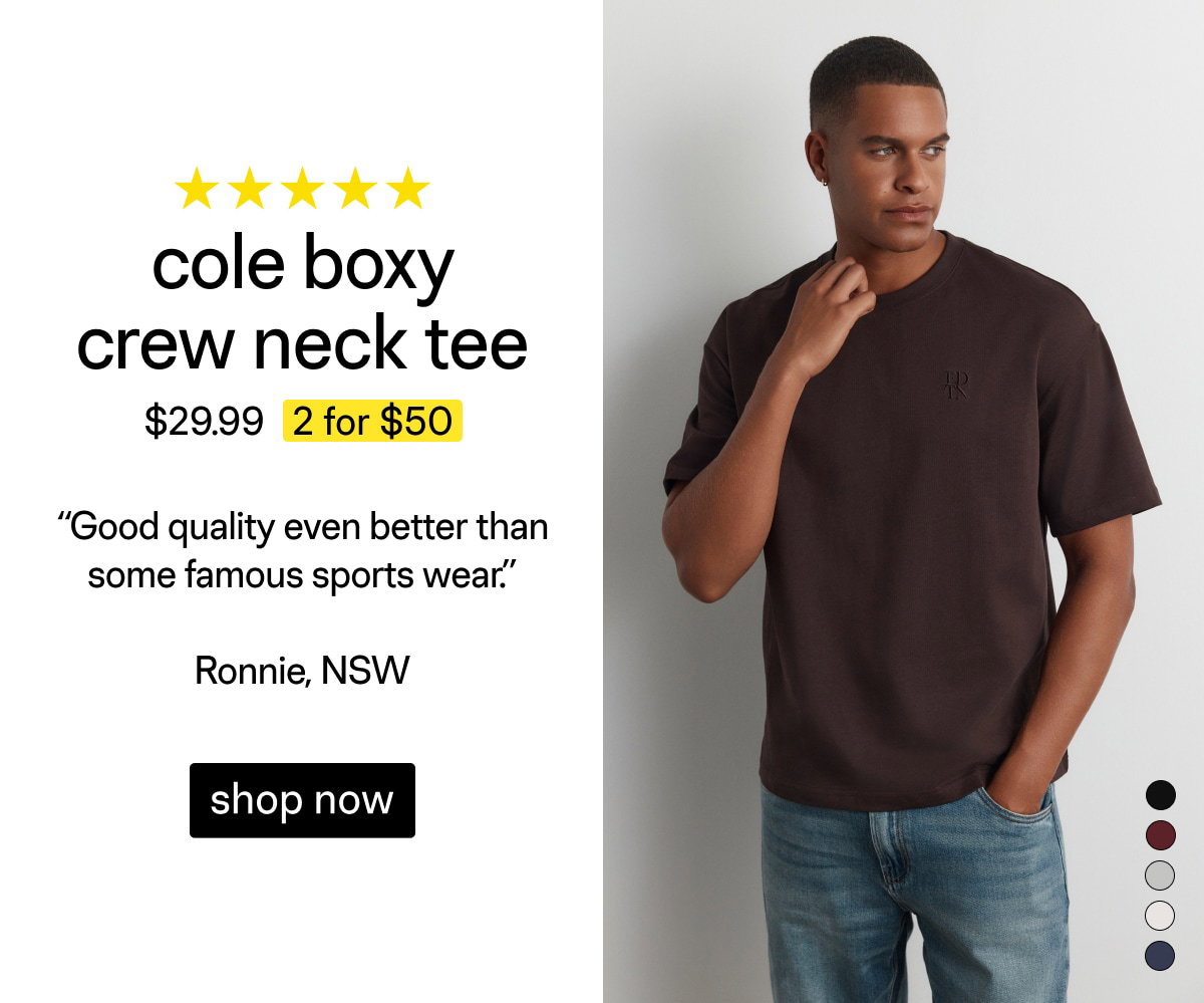 Shop The Cole Boxy Crew Neck Tee