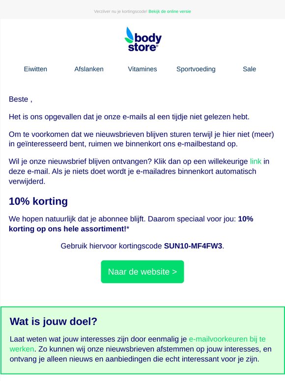 , wil je onze nieuwsbrief blijven ontvangen?