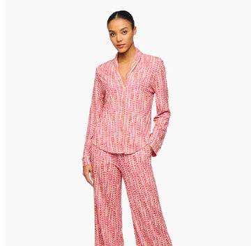 Pima Lusso Printed Long Sleeve Top Pant Pajama Set