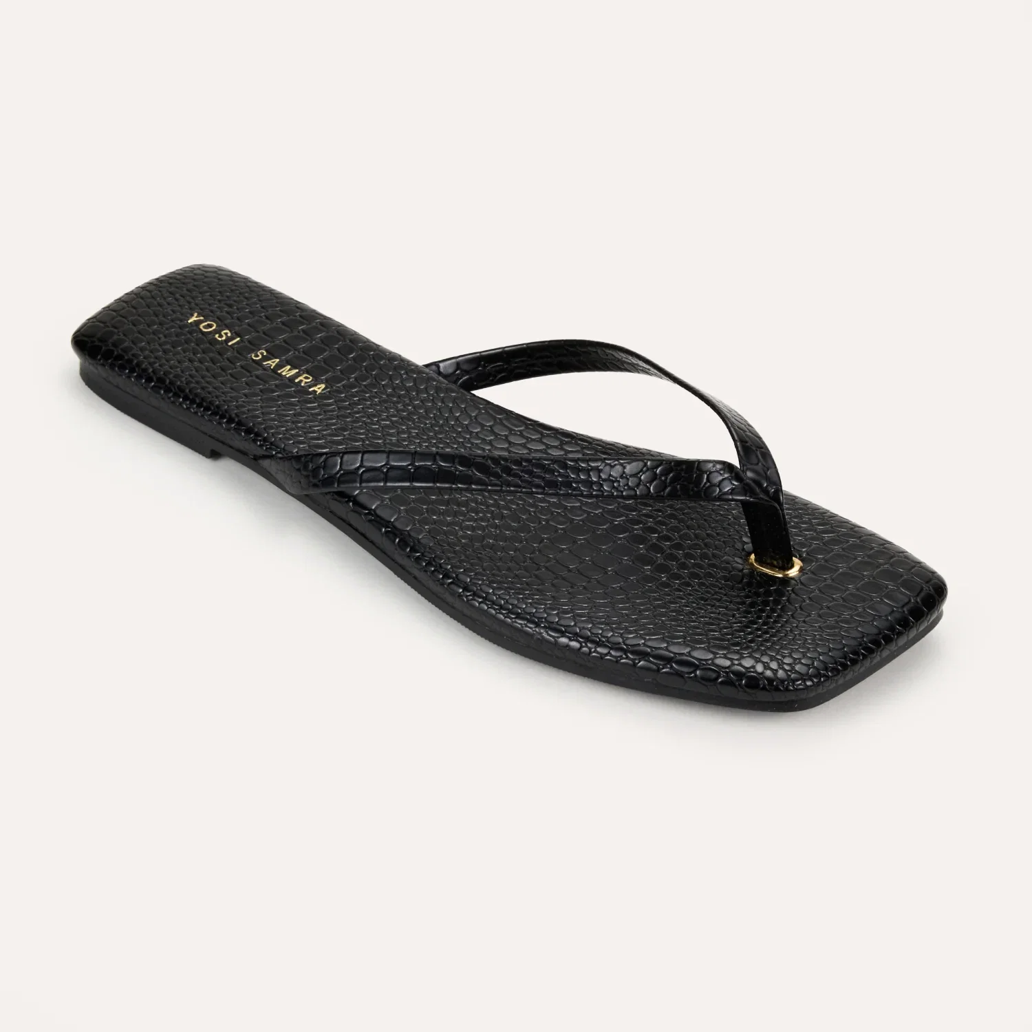Image of Mercer Flip Flop in Black Croc