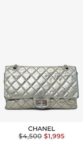 Pre-Loved Chanel™ Silver Metallic Reissue 226 Double Flap Bag