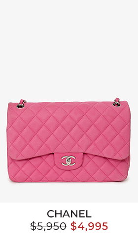 Pre-Loved Chanel™ 2013/14 Pink Caviar Jumbo Double Flap SHW
