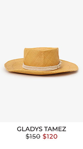 Gladys Tamez Brown Straw Boater Hat Size XS