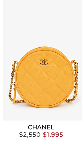 Pre-Loved Chanel™ 2018-19 Yellow Caviar Leather Round Chain Bag