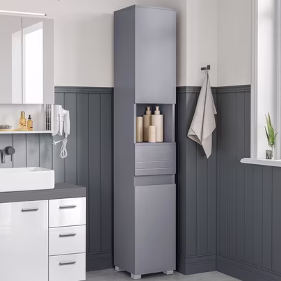Tall Bathroom Cabinet by VASAGLE with a Drawer, Adjustable...