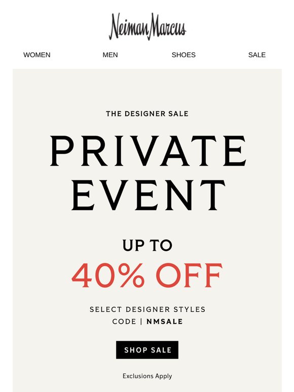 Private Designer Sale is on now!