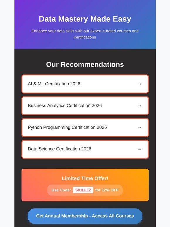 🔥 Data Skills in Demand: Python, AI & Analytics - 12% OFF