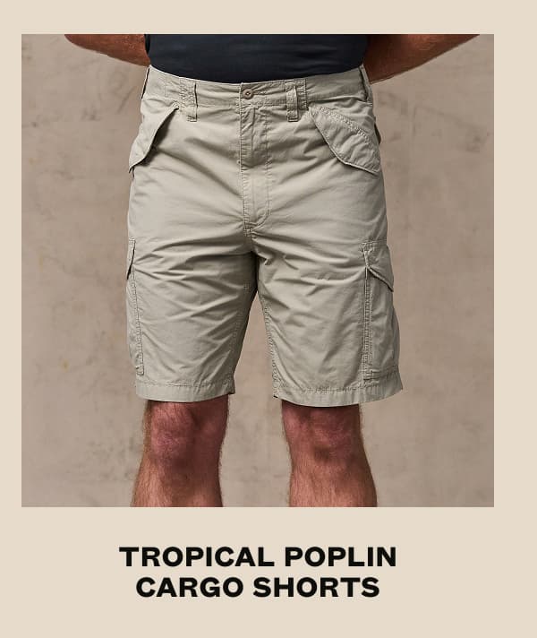Tropical Poplin Cargo Shorts