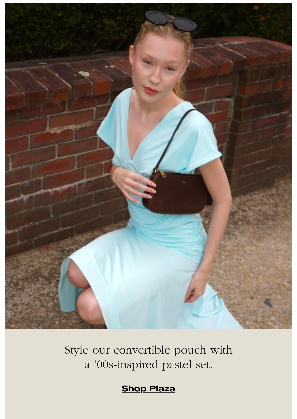 Style our convertible pouch with a ’00s-inspired pastel set.  Shop Plaza