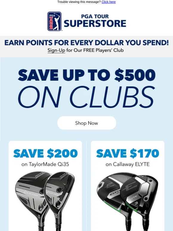 Club Savings Up to $500 🏌️