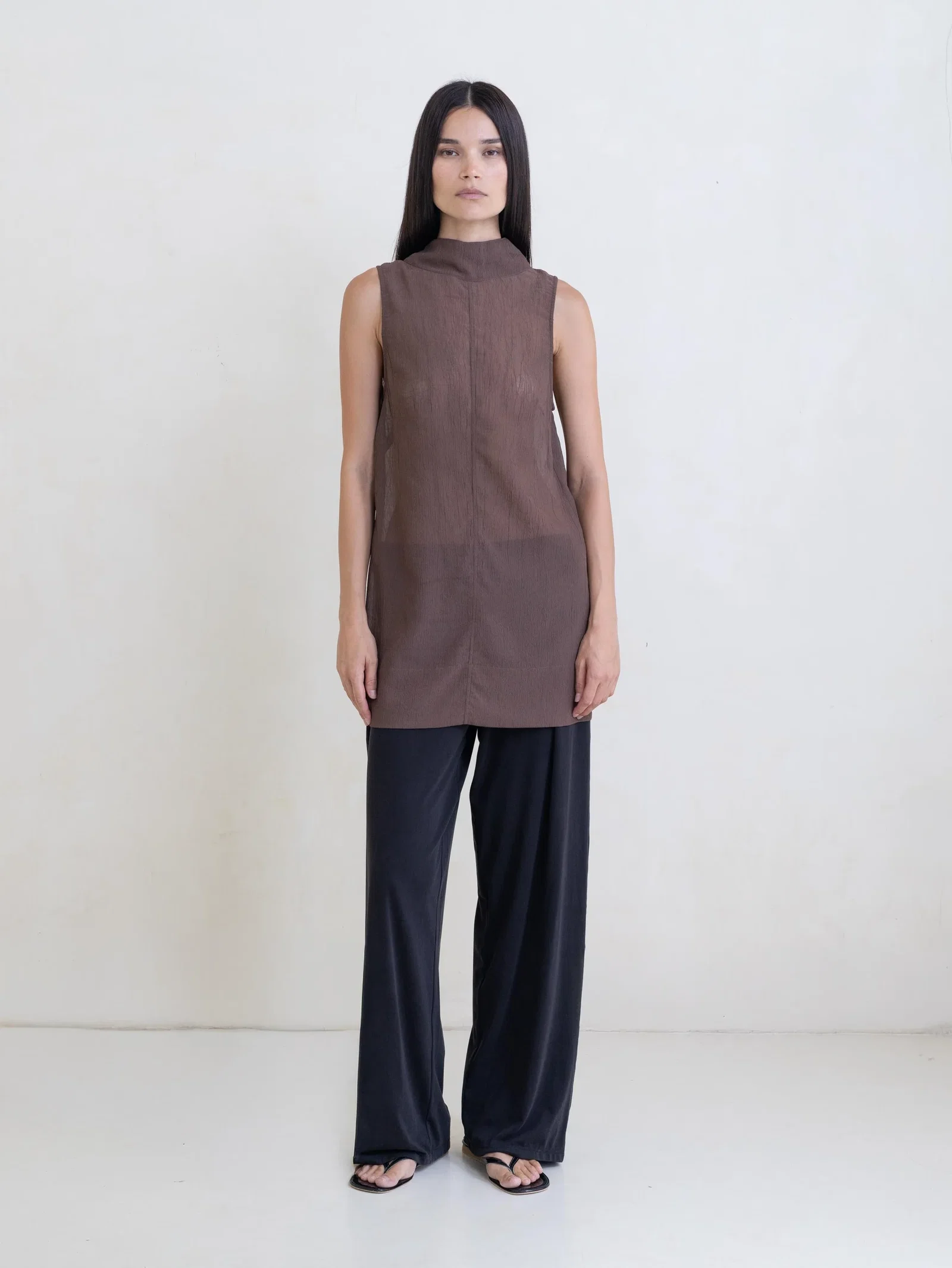 Annabelle Mini Dress - Sheer Brown