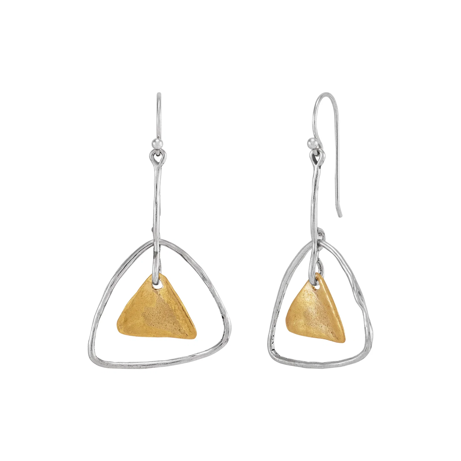 Frame Drop Earrings, Two-Tone