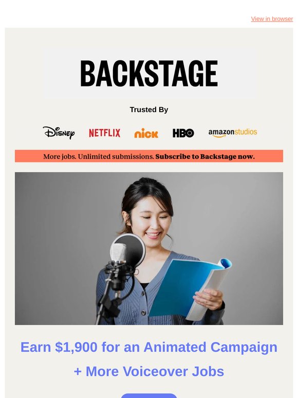Earn $1,900 for an Animated Campaign + More Voiceover Jobs