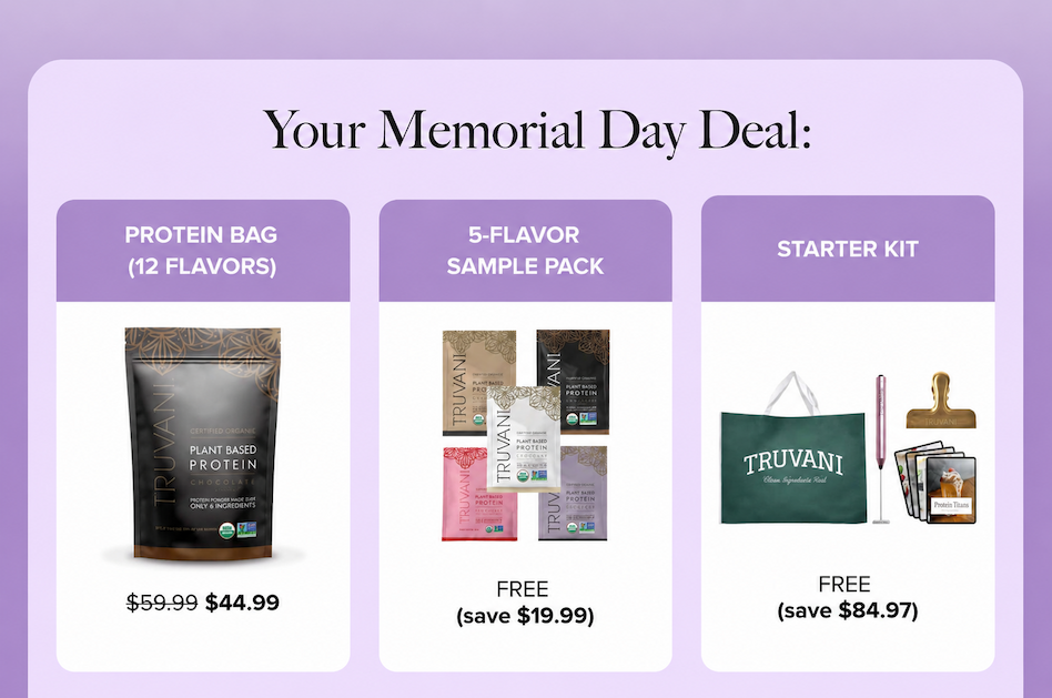 Your Deal: - Protein Bag  (12 flavors) - 5-Flavor  Sample Pack  - Starter Kit