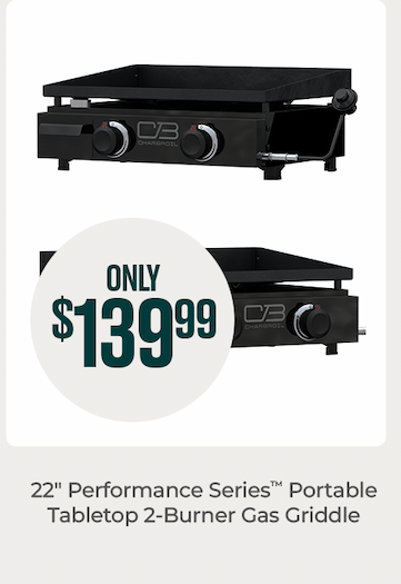 22" Performance Series™ Portable Tabletop 2 Burner Propane Gas Griddle