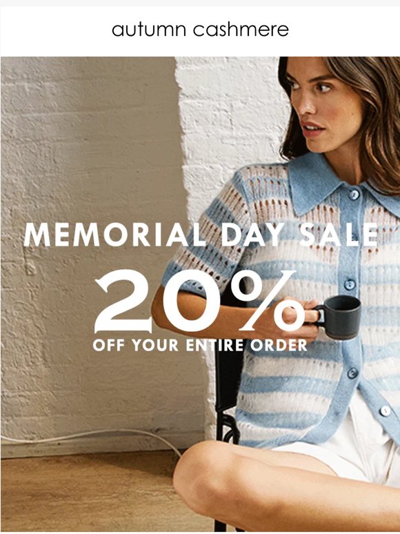 Memorial Day Exclusive: 20% Off Everything