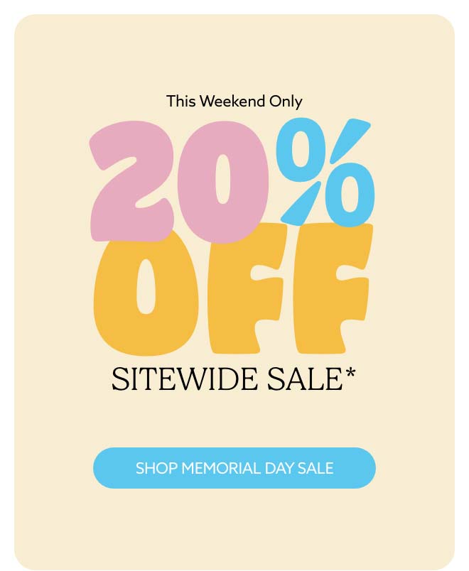 A yellow text card. Shop Memorial Day Sale