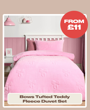 Bows Tufted Teddy Fleece Duvet Set