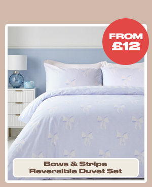 Bows & Stripe Reversible Duvet Set