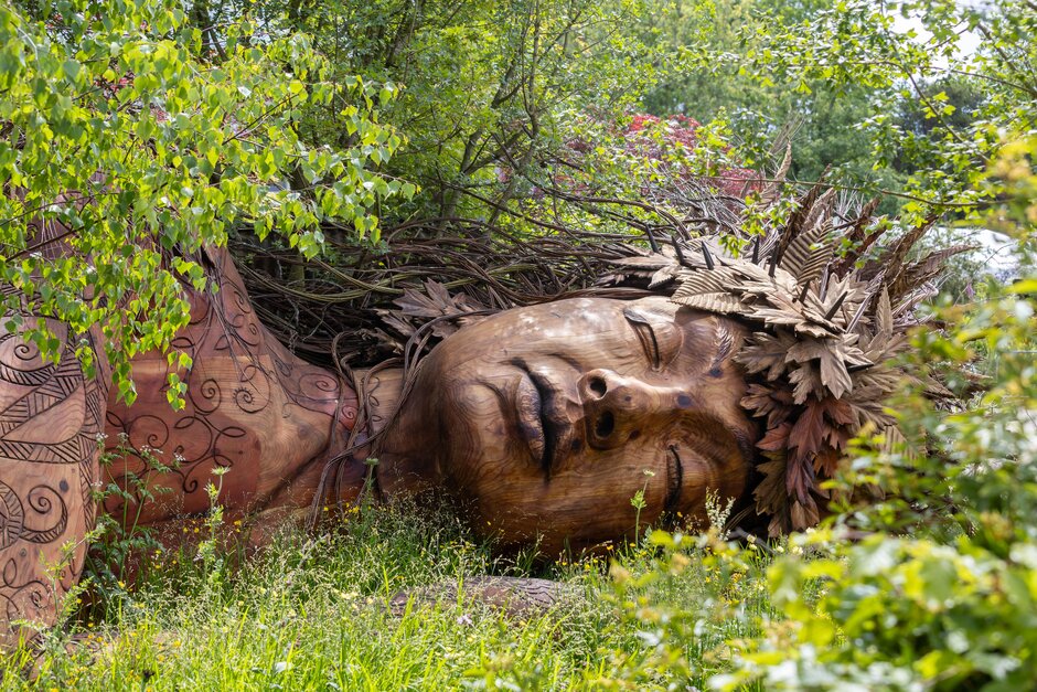 Sculpture in garden