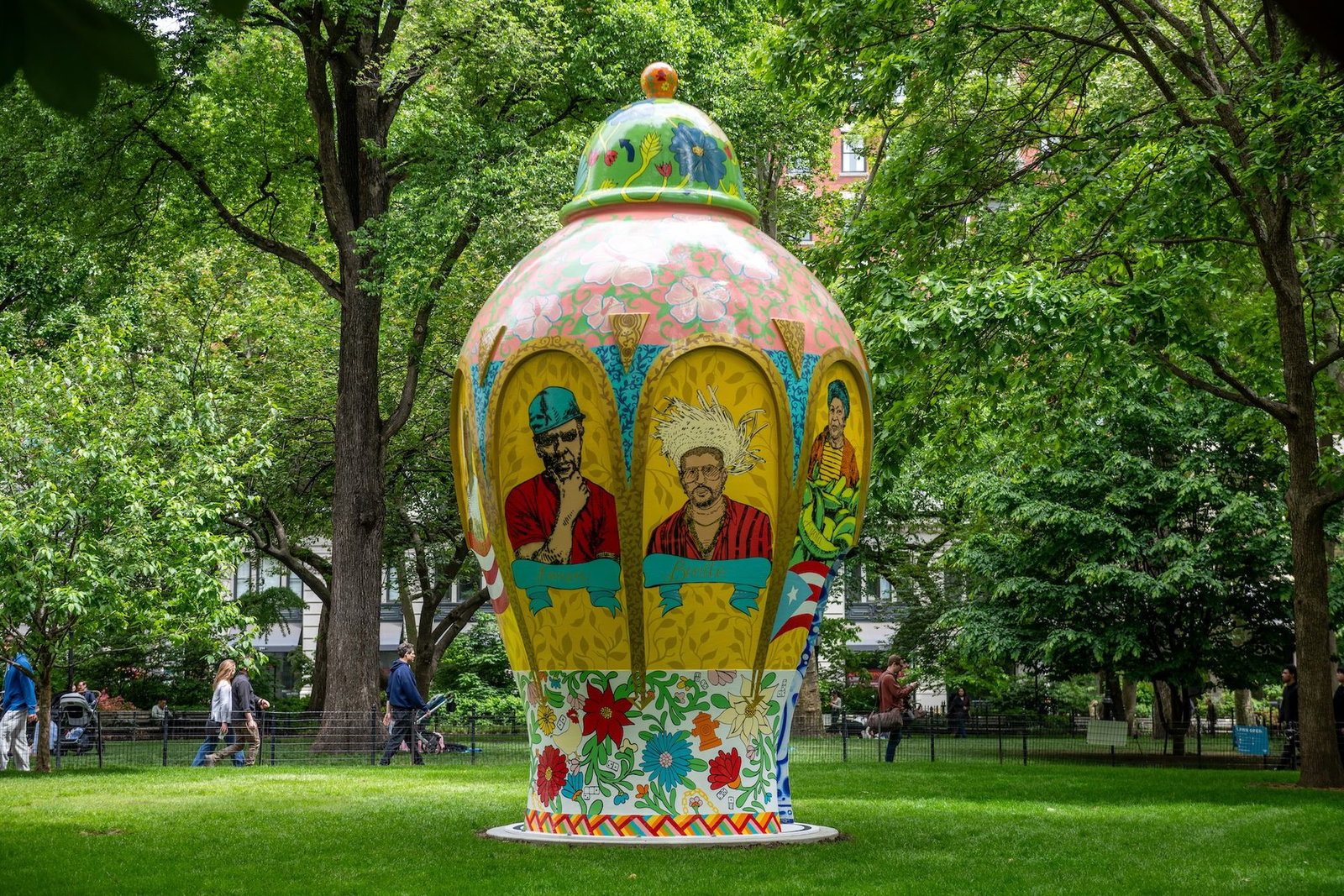 Giant vase in park